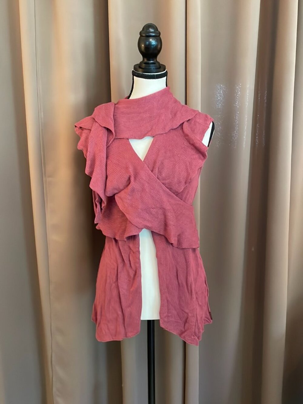 Lara Miller (Medium) Hand-Loomed 100% Bamboo Convertible Sweater Scarf Vest